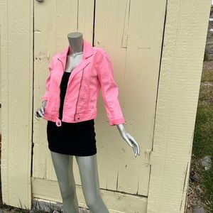 Abercrombie and Fitch Neon Diagonal Zipper Front Jacket Retro 80’s - 90’s style